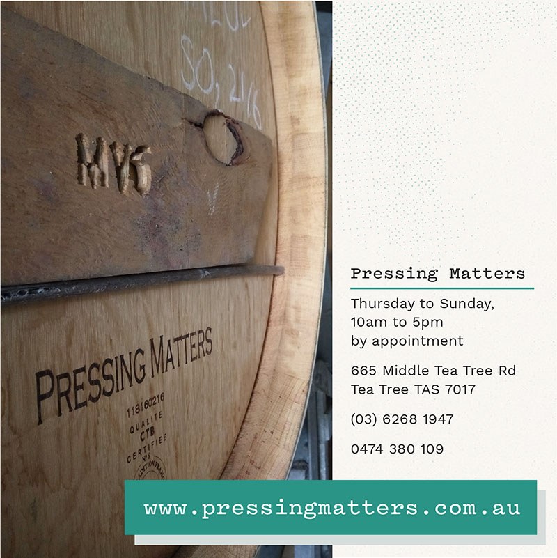 Pressing Matters Wines Coal River Valley