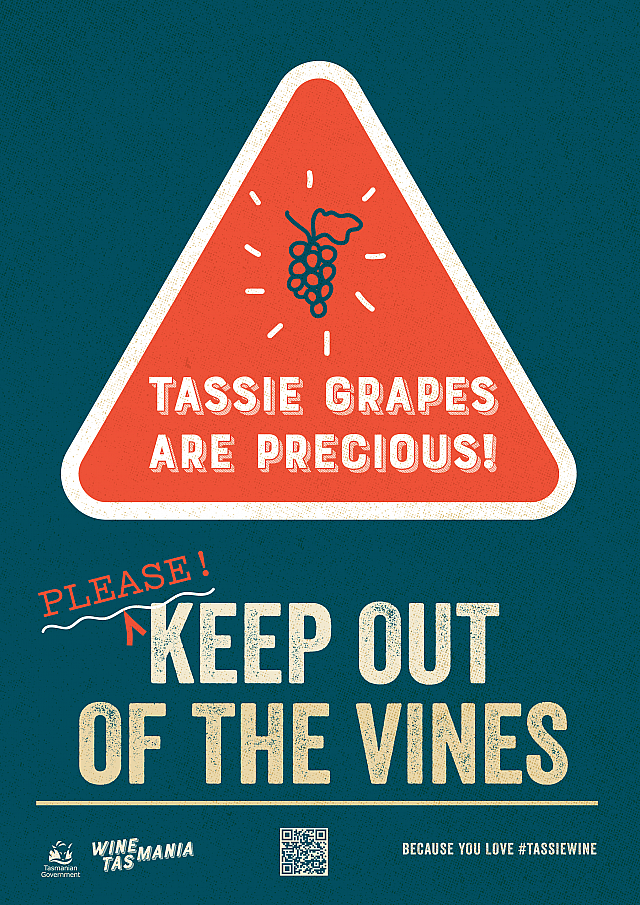 Wine Tasmania Bio Security Sign A4 WEB VERSION ART